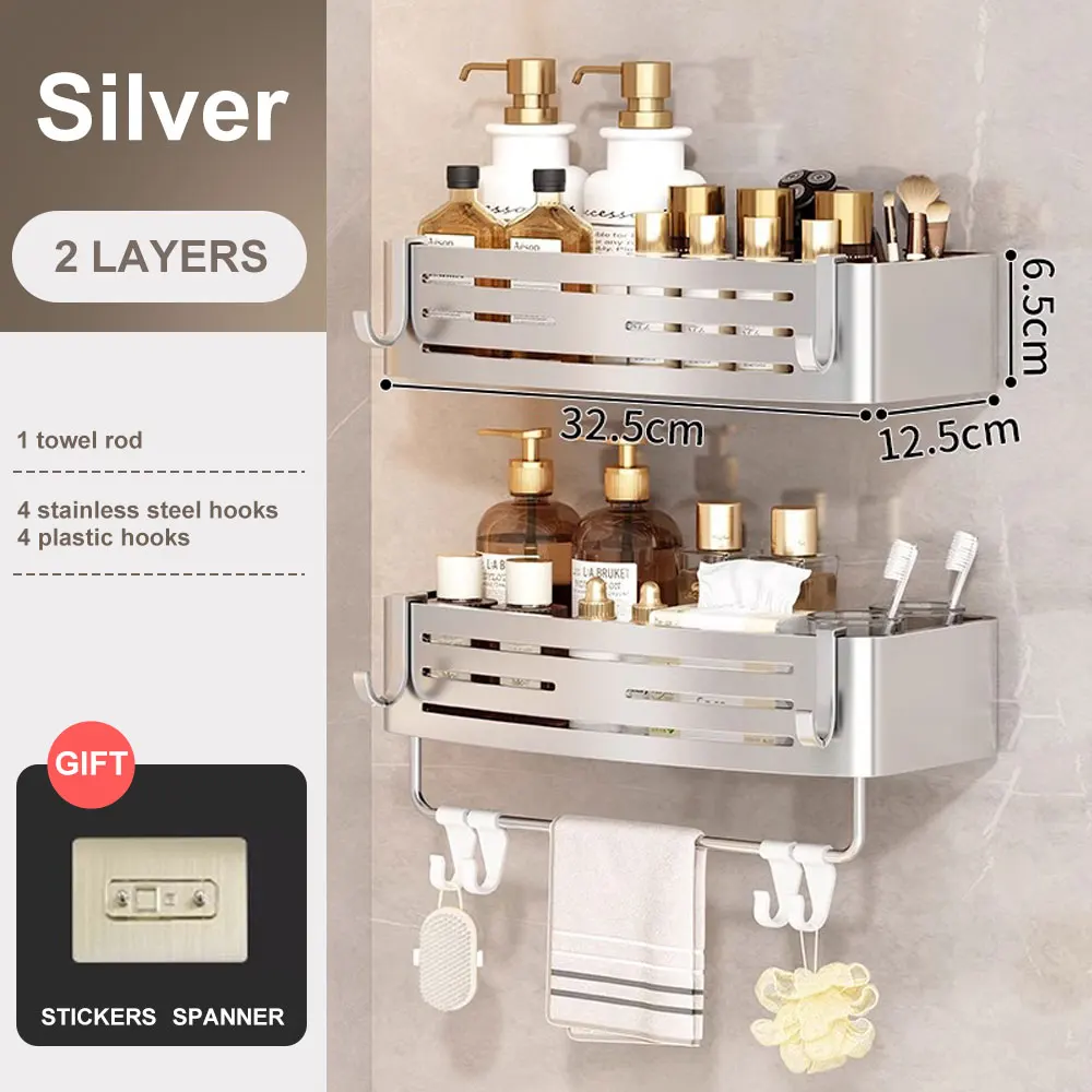 Douche Hoekplank Zonder Boren – Badkamer Organizer met Haak – Image 13