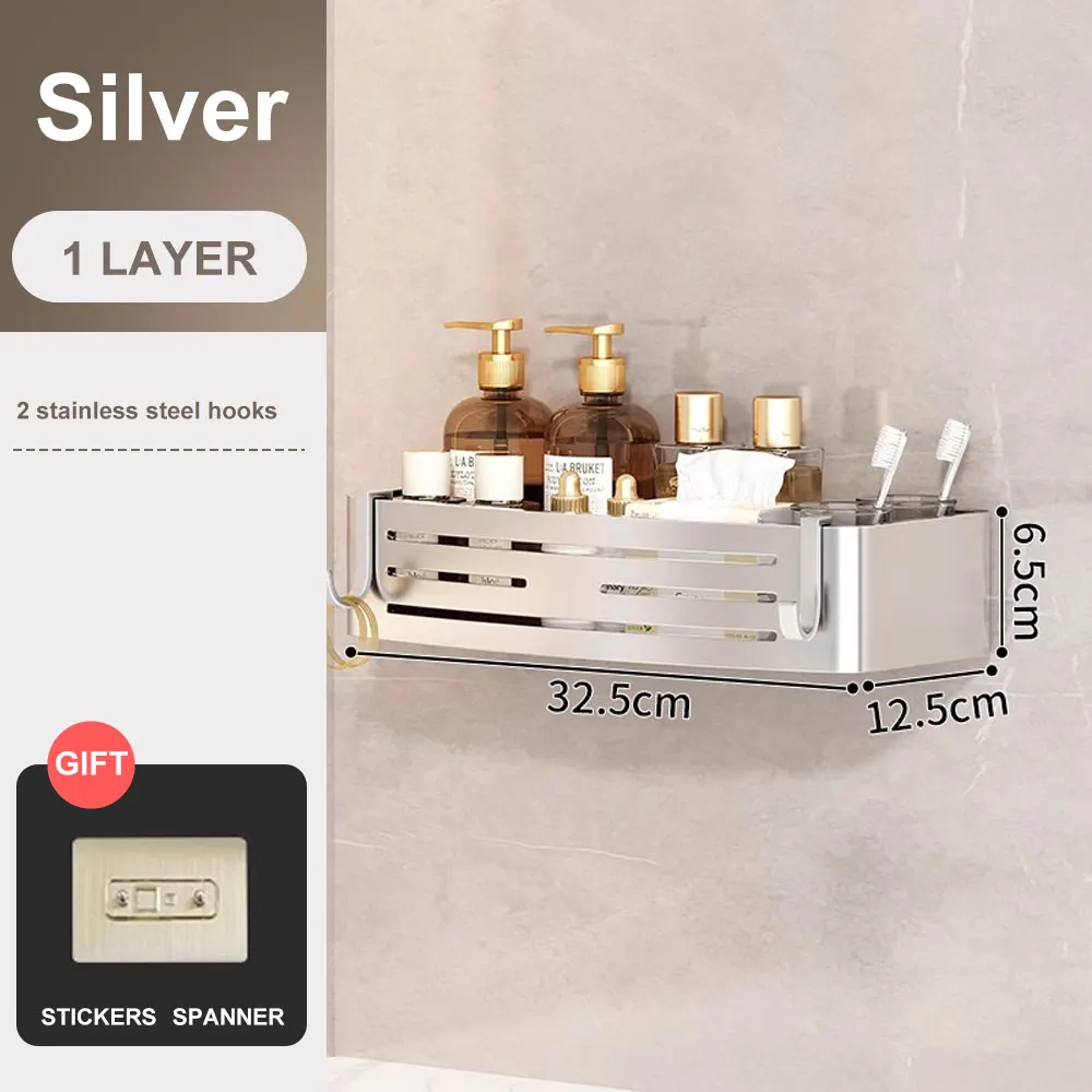 Douche Hoekplank Zonder Boren – Badkamer Organizer met Haak – Image 15
