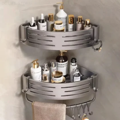 Douche Hoekplank Zonder Boren – Badkamer Organizer met Haak