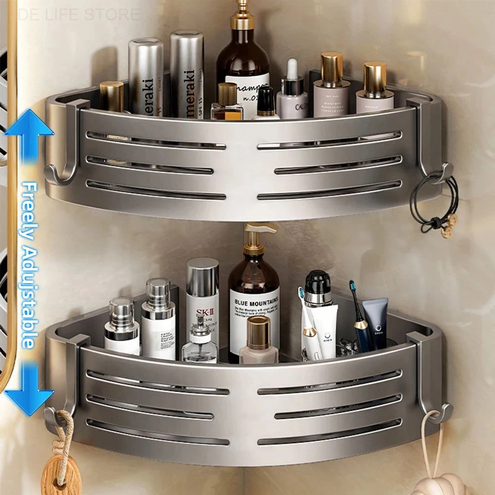 Douche Hoekplank Zonder Boren – Badkamer Organizer met Haak – Image 3