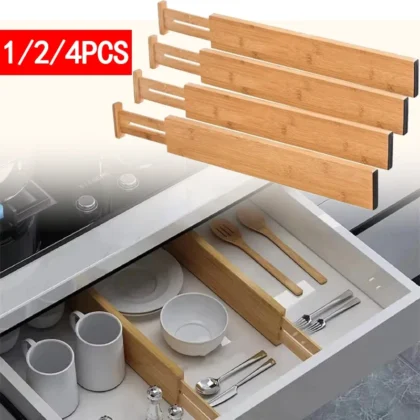 Bamboe Lade-organizer – Uitschuifbare Ladeverdelers (Set)